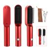 Mini hair straightener USB wireless rechargeable curling double use hair straightener curly hair styling comb