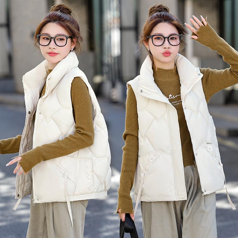 

Нова жіноча легка безрукавка-куртка зі стійкою, однотонна, потовщена, тепла, спортивна, повсякденна, вільна, легка куртка M