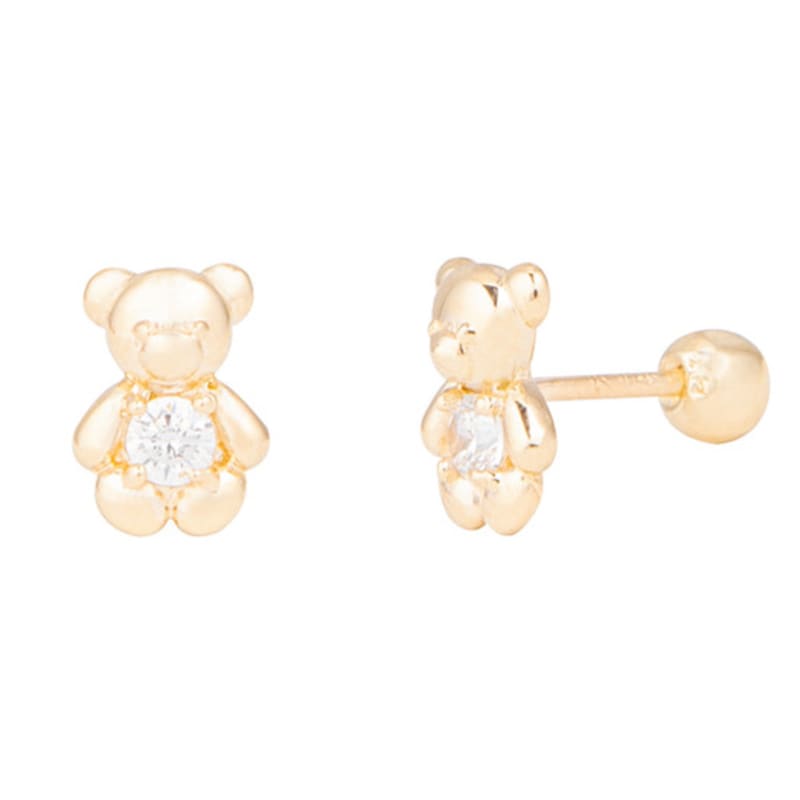 LUNNE 14k Bear Stone Piercing (14K Gold) #E03