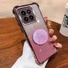 Luxury Shockproof Glitter Holder For Silicone Ring 14TPro Case For Xiaomi 14T 14 Ultra 13 12 Pro With Holder Stand Cover