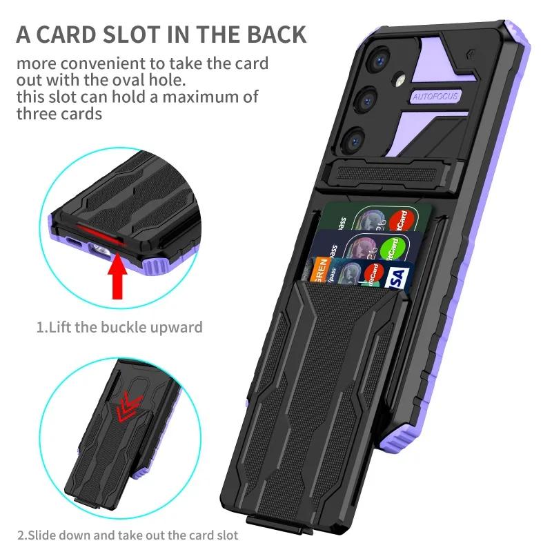 Wallet with Card Holder Phone Case for Samsung Galaxy S23 FE S24 S22 S21 Ultra A25 A05S A15 A34 A54 A14 Stand Anti Drop Cover