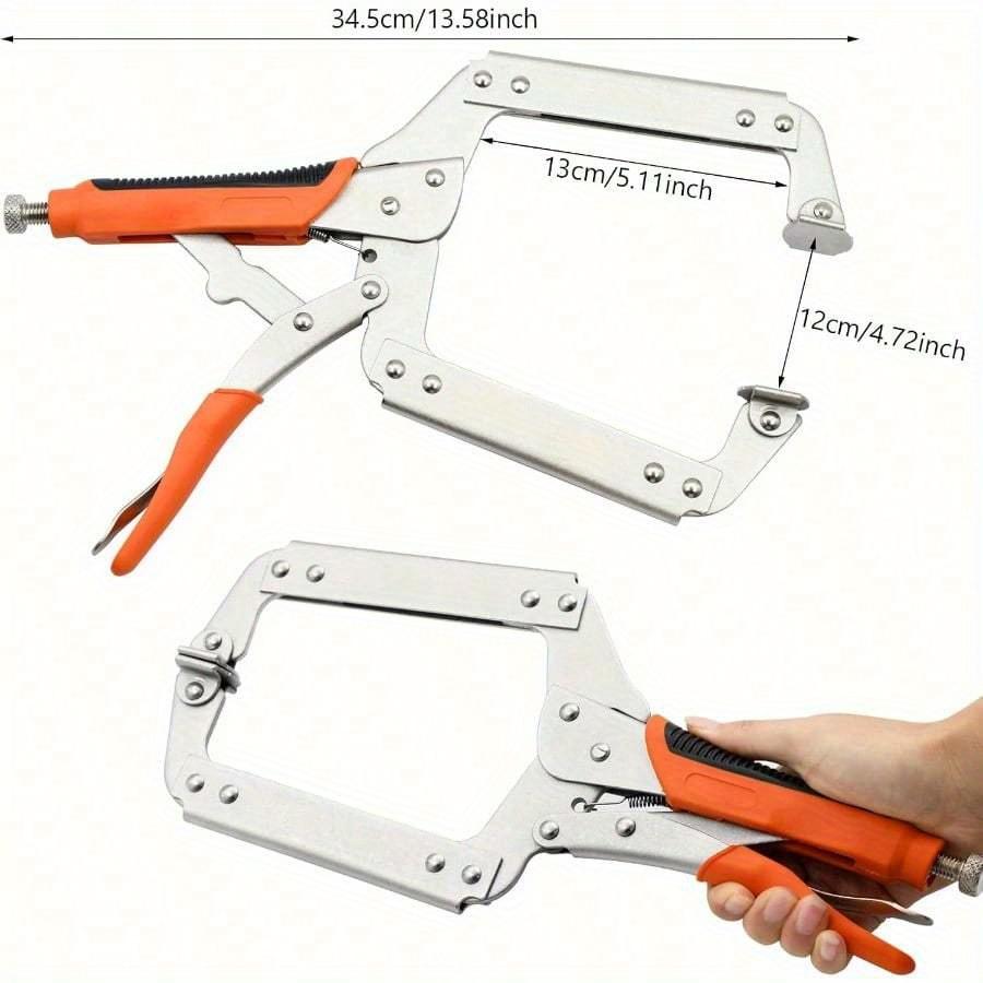 Heavy Duty 6 Inch Vise Grip Locking Pliers Adjustable Face Clamp for Woodworking Welding Pocket Hole Joinery 2 Pack Orange243 Red