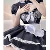 Maid Uniform 3 Piece Set Sexy Cosplay Cute Lolita Short Sleeve Lace Dress Open Chest Halloween Costume Performance Clothes Coffee Shop Party Event