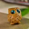 Mini Wood Carving Owl, Green Sandalwood Ornaments, Lovely Creative DIY Pendant, Table Decoration, Children's Commemorative Gifts