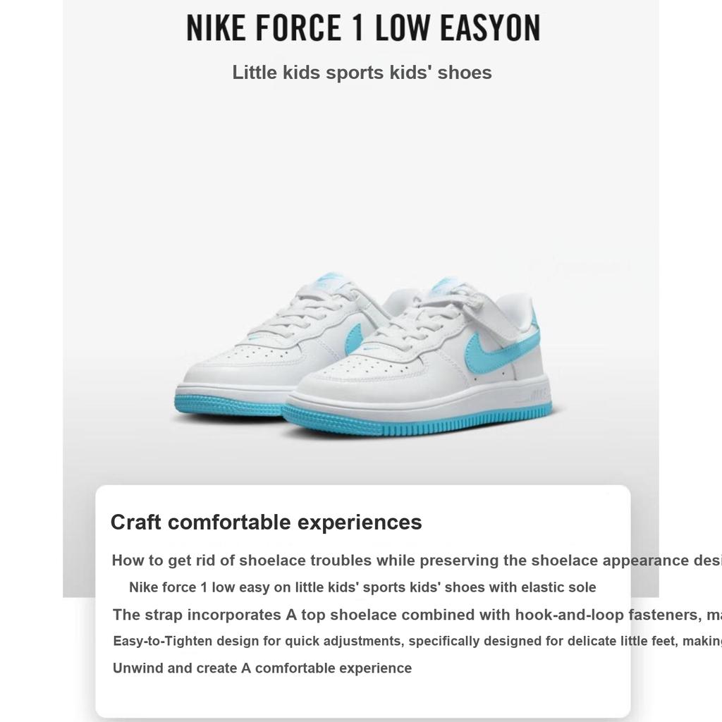 Nike Force 1 Low EasyOn PS Bílá Akvamarínově modrá Dětské tenisky FN0237-107