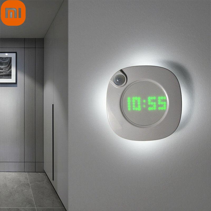 

Светодиодные цифровые настенные часы Xiaomi с датчиком движения Pir, ночником, лампой для домашних часов