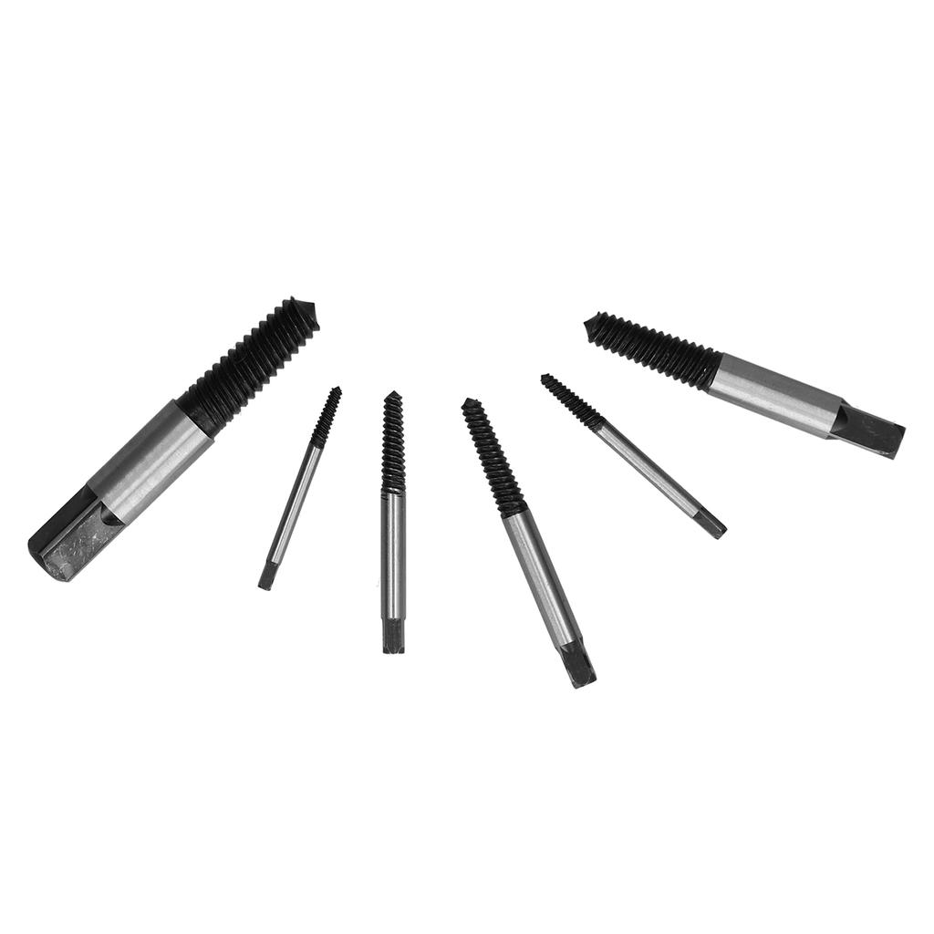 6Pcs Screw Extractor Broken Damaged Bolts High Speed Steel Remover Coarse Thread Drill Bits