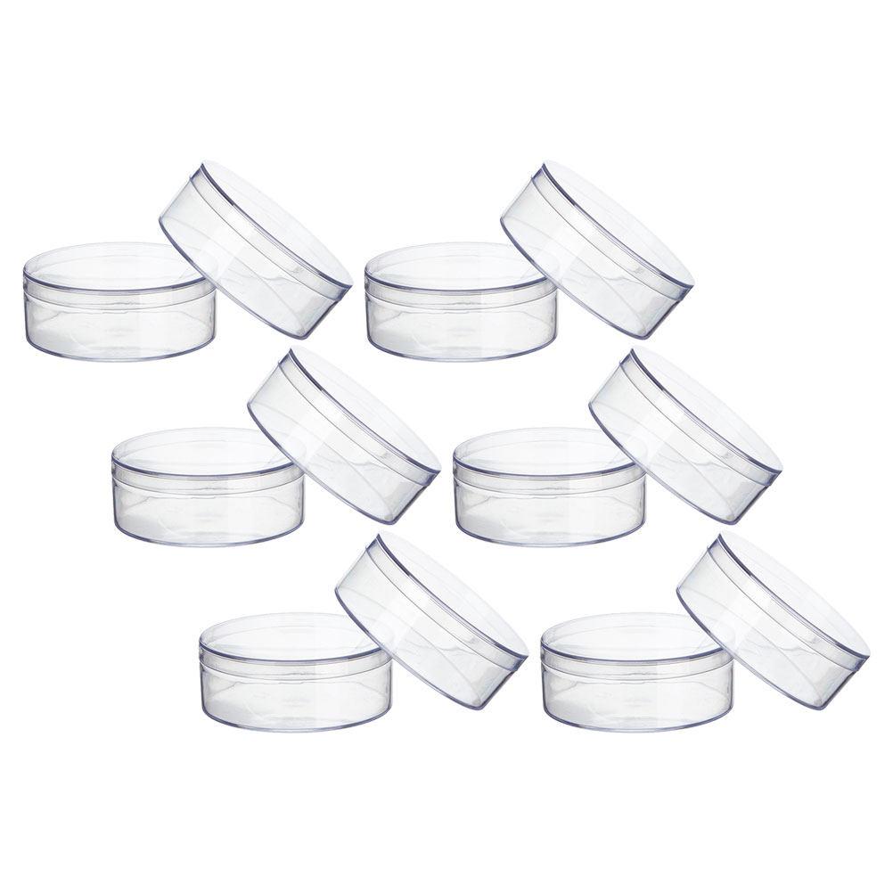 12Pcs Clear Round Candy Box Transparent Lids Small Storage Containers Wedding Party Favor Organizer Jewelry Beads 8Cm