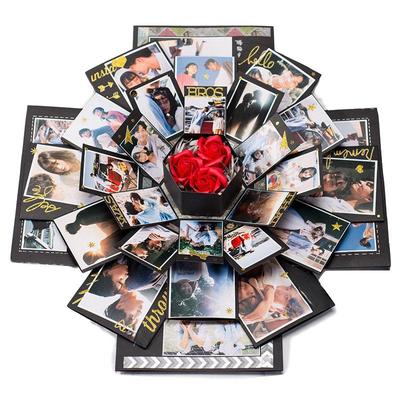 Ručně vyrobená překvapivá explozivní krabička: Kreativní DIY fotoalbum jako vánoční a narozeninové dárky