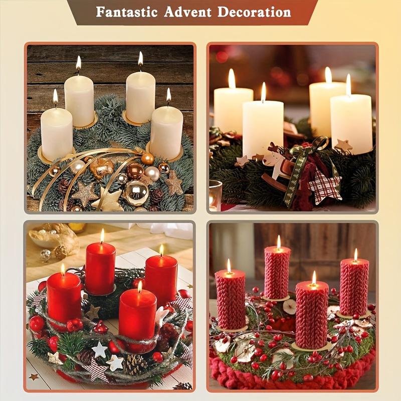 4PCS Candle Holder Disc Ornament Wreath Candle Tray Table Decoration Candle Tray New Arrivals Candlelight Dinner