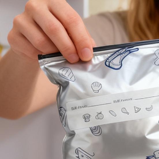 10Pcs Aluminum Foil Sealed Bags Reusable Leakproof Sealable Food Storage Bags Vacuum Zippered Pouches with Label Stand-Up Bottom