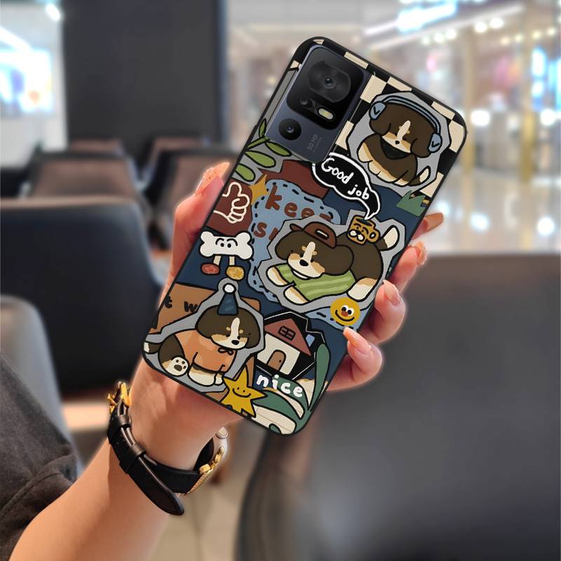 Silikon Graffiti Handyhülle für TCL 40SE/T610K Staubdicht Schmutzabweisend TPU Wasserdicht Vollständiger Schutz Stoßfest Cartoon