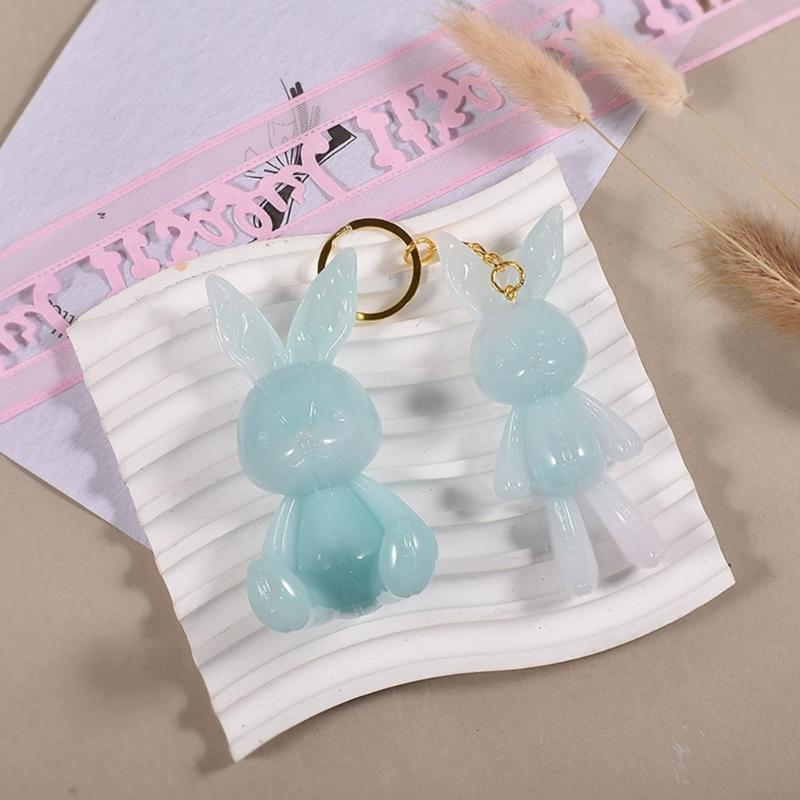 Animal Silicone Molds DIY Resin Casting Molds 3D Cute Rabbit Necklace Pendant Molds for DIY Crafts Jewelry Charm Molds