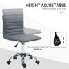 Armless Desk Task Chair Faux Leather Mid-back Computer Office Chair with Adjustable Seat Height