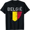 Belgium Flag Soccer Pride Vintage _ Retro Belgian Football T-Shirt