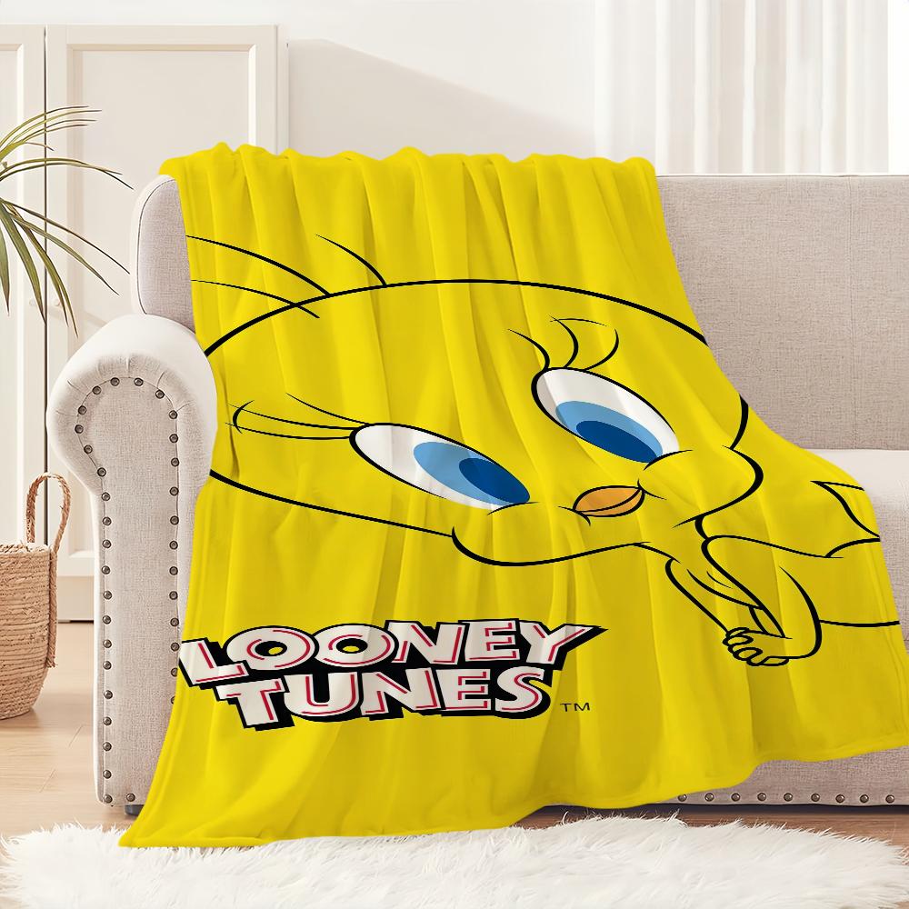 Cartoon Bird Cute T-Tweety Blanket Plush Nap Sofa rug for Living Room Warm Office Bedroom Birthday Home Travel Kid Gifts