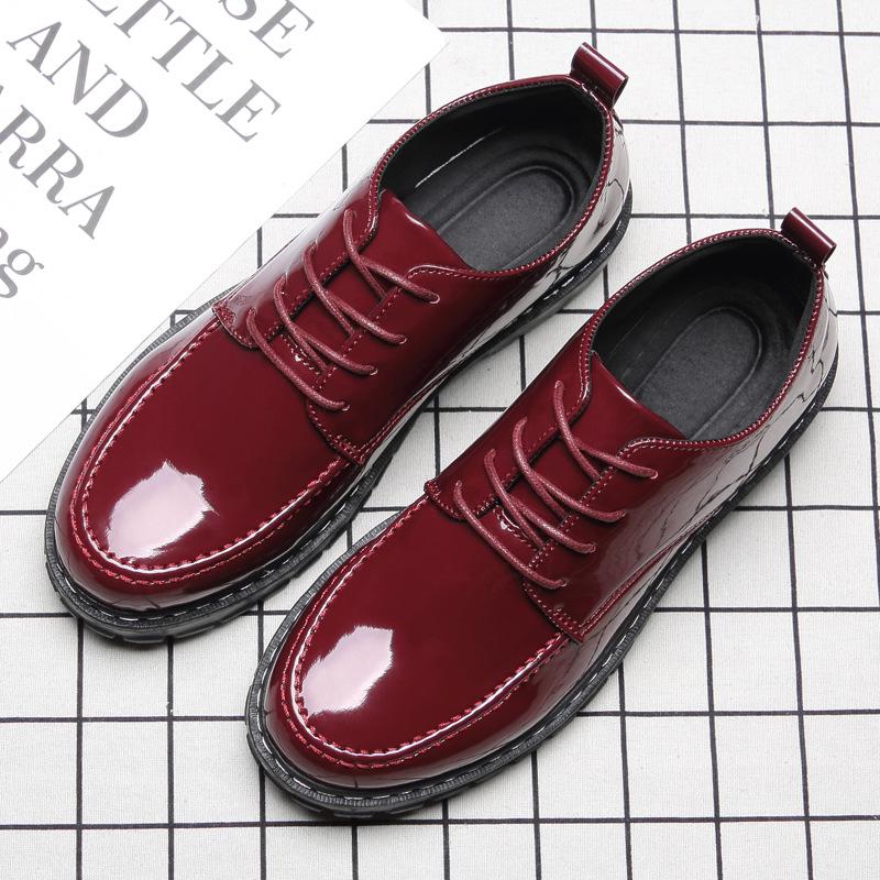 

Модные новые мужские кожаные туфли, размер Head, кожаные мягкие нескользящие туфли для вождения, мужские весенние кожаные туфли 2024 года, новые 6.5 красный