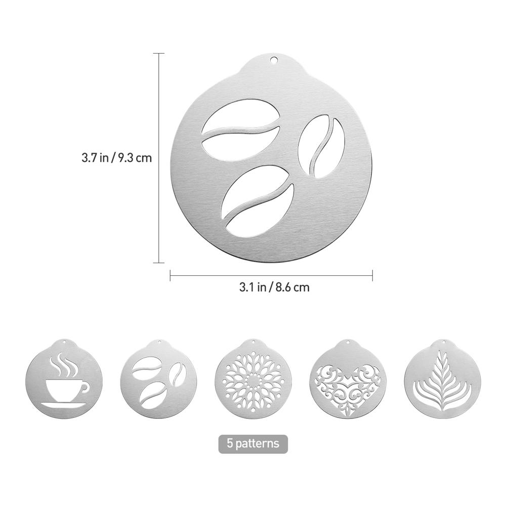 Steel Cappuccino Arts Tools Decoration Coffee Stencil Set Coffeeware Flowers Templates Coffee Mould