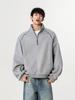 Men's American Street Style Double-Sided Fleece Half-Zip Long-Sleeve Solid Color Base Layer Top