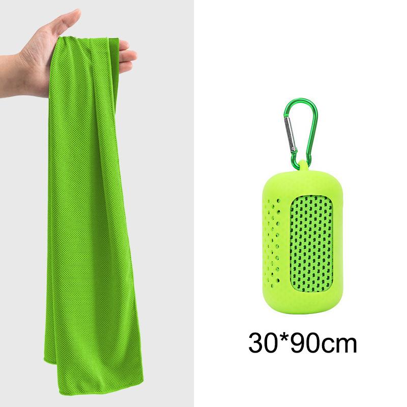 Cooling Towel Breathable Ice Feel Quick Dry Fabric with Silicone Case for Music Festival Outdoor Party Sports