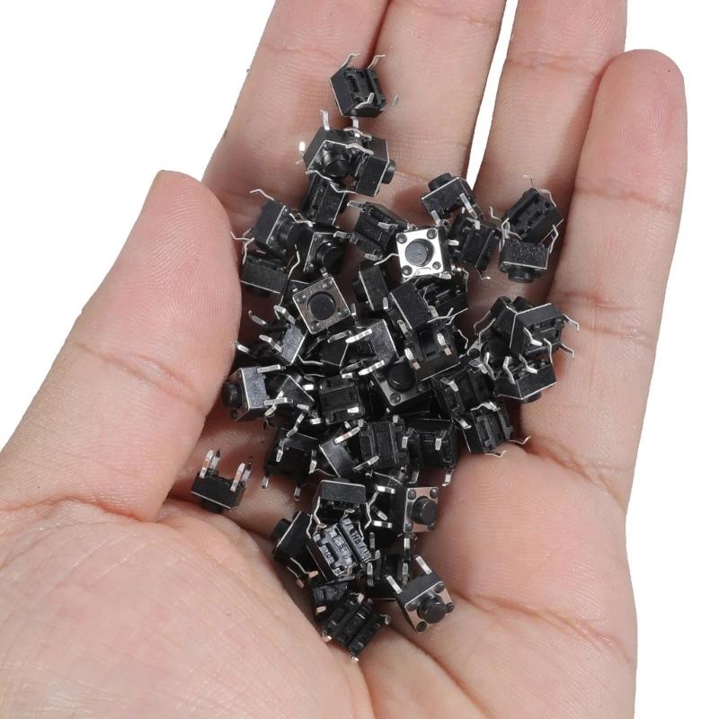 100pcs 6x6x5mm 4pin Push Button Switch Momentary Tact DIP Through-Hole