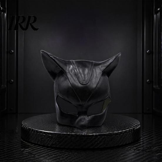 Glossy Leather Cosplay Mask Halloween Catw Woman Mask, Black Cat Eye Costume Soft Latex Cool Accessory for Masquerade Superhero Party Look