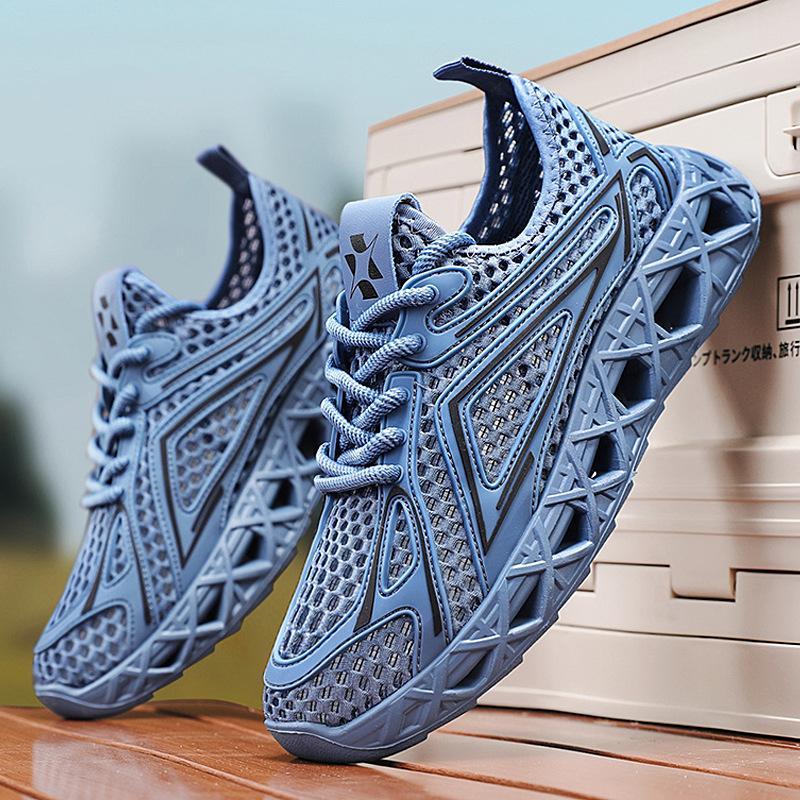 Men's Summer Hollow Breathable Mesh Sports Running Shoes Light and Comfortable Casual Youth Mesh Shoes