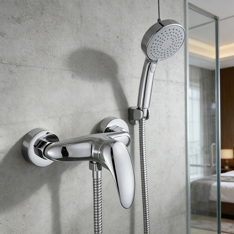 1 Stück Mischventil für Warm- und Kaltwasser, Badewannenarmatur, Wandmontage, Duscharmatur aus Edelstahl 304, Sanitärventil-Schalter