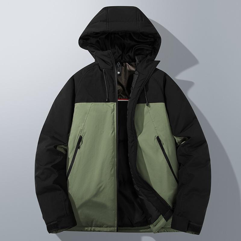 Graphene jacket fleece thickened cotton-padded coat men's winter business leisure warm windproof removable hat