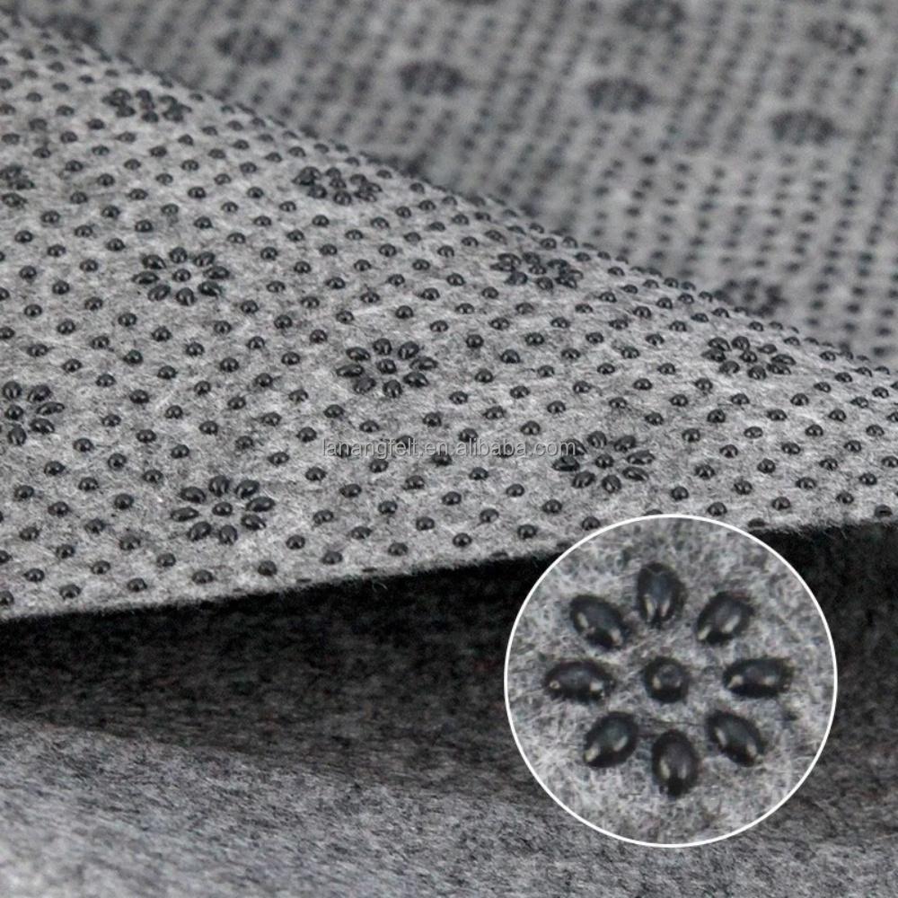 Custom Final Backing Fabric Cloth Non-slip Rug Pad Polyester Dots Carpet Secondary Backing Cloth