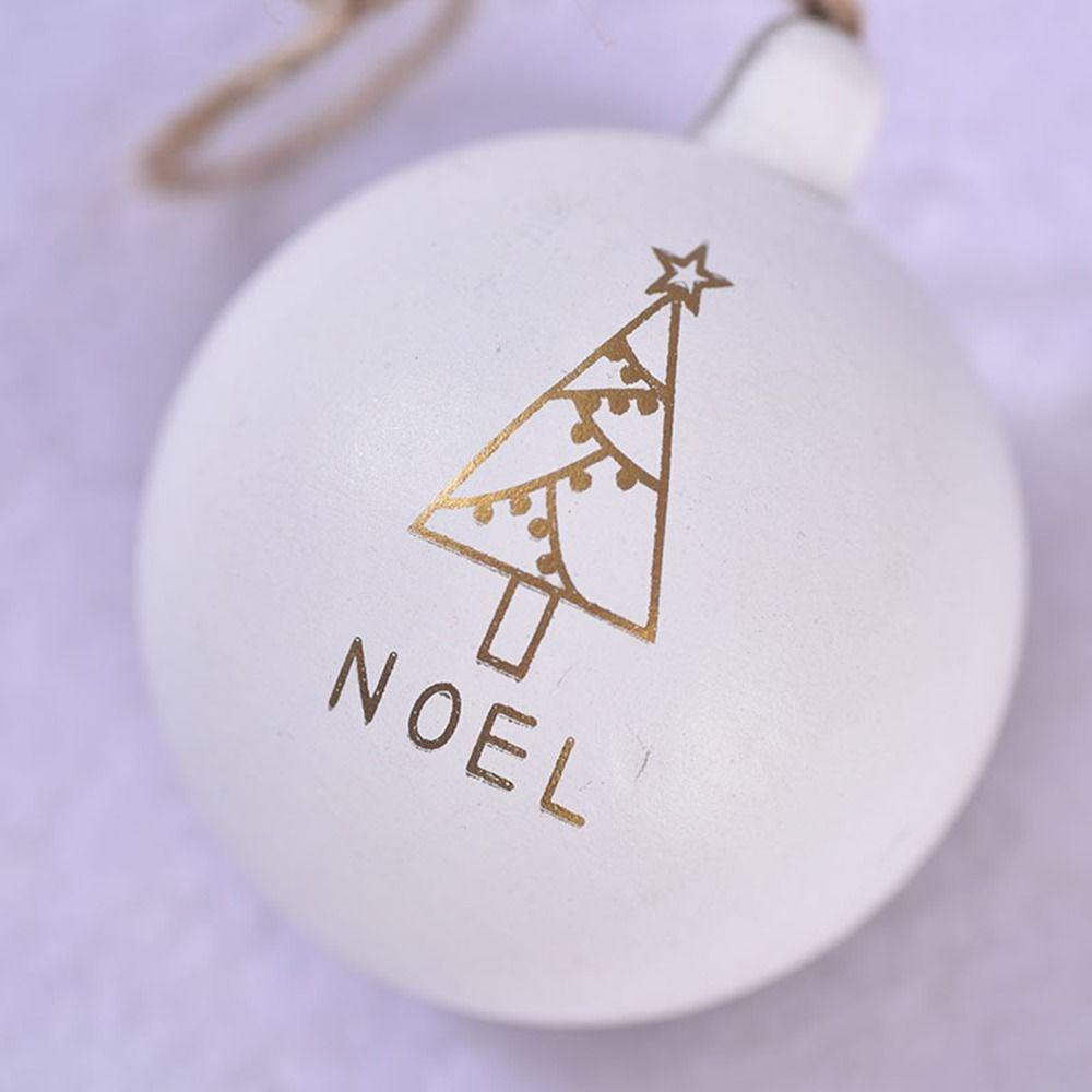 3Pcs 6cm Wooden Christmas Balls Shatterproof Reusable Christmas Hanging Balls Decorative Xmas Tree Ornaments Gifts