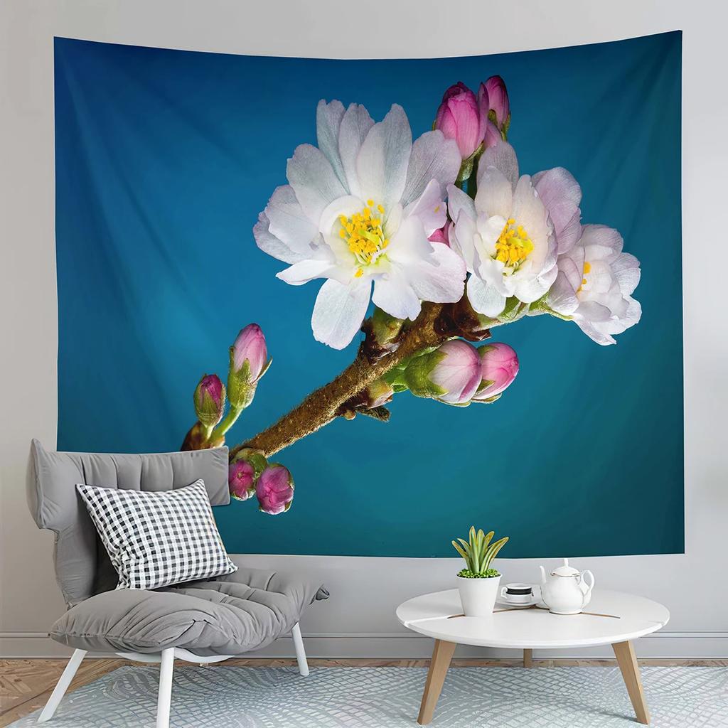 Spring Flowers Tapestry Green Grass Swing Tapestry Natural Scenery Tapestry Art Tapestries Home Living Room Bedroom Dorm Decor