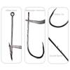 50PCS Baitholder Fishing Hooks High Carbon Steel Barbed Fish Hook Worm Pond Fish Bait Holder Size 10 12 14 1/0 2/0 3/0 4/0 5/0