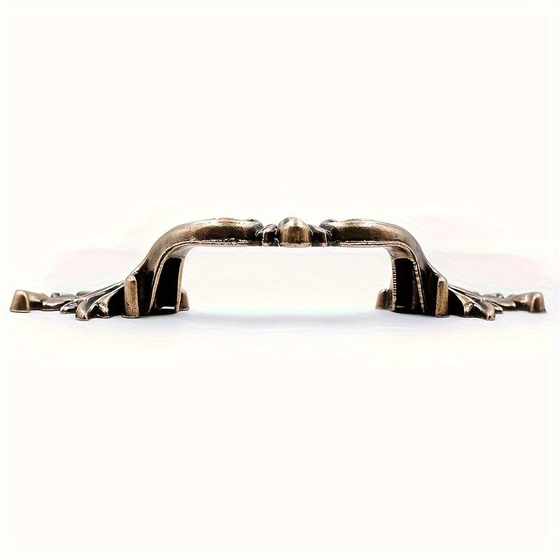 4pcs Vintage Elegant Drawer Pulls, Antique Brass for Cabinets, Closets, Dressers & Bathrooms (Double Hole with Screws)