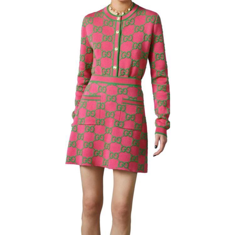 GUCCI Pre Owned 2010s Gg Pattern Knitted Mini Skirt 743320-XKC8X-5804