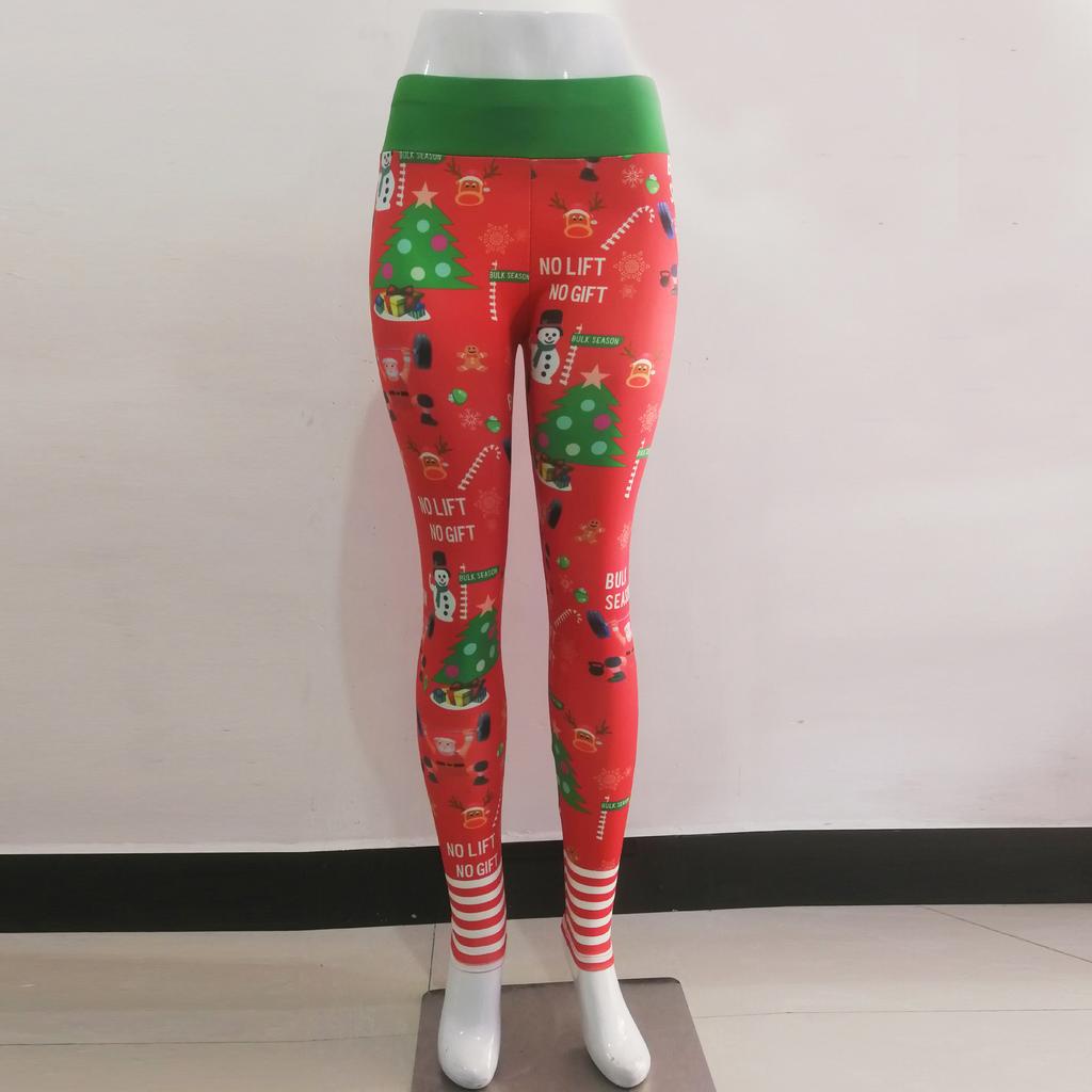 New Printed Women's Fitness Leggings, Sports Holiday Christmas Yoga Pants