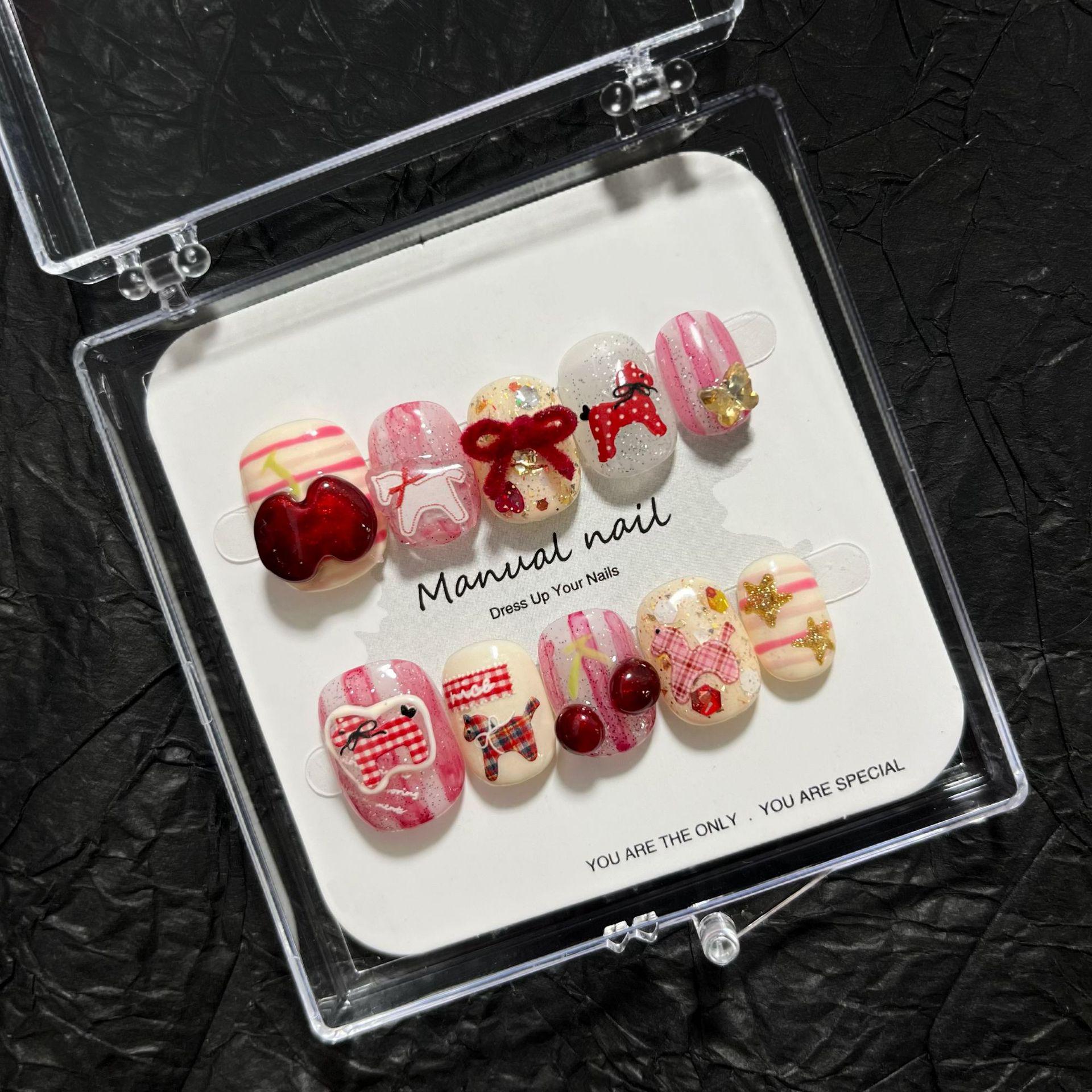 Handmade Cute Cartoon Girl Nail Art Stickers A665, Removable and Reusable M