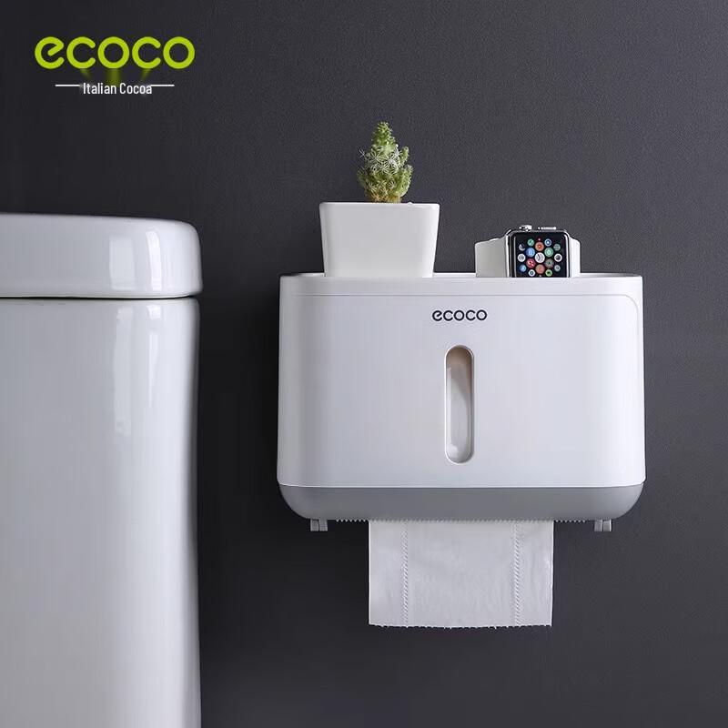 ecoco Wall-Mounted & Countertop Toilet Paper Holder with Storage