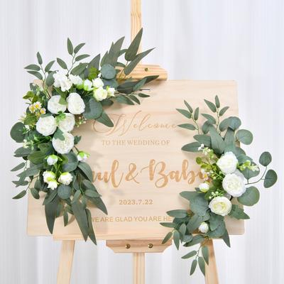 Wedding Welcome Card Water Card Indicator False Simulation Silk Flower Decoration Wall Hanging Decoration