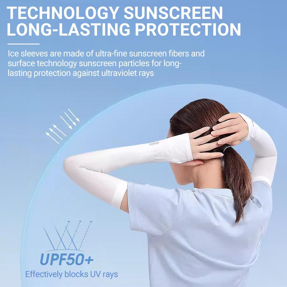 1Pair Summer Ice Silk Long Sleeve Sun Protection Athletic Gloves Driving Sleeves Fishnet Sun Protection UV Elastic Arm Protection