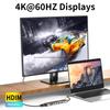 Type-C 8-in-1 Expansion Dock: 4K 60Hz Multi-Function Converter with One-Key Screen Off for Mobile Phones, Tablets, and Computers.