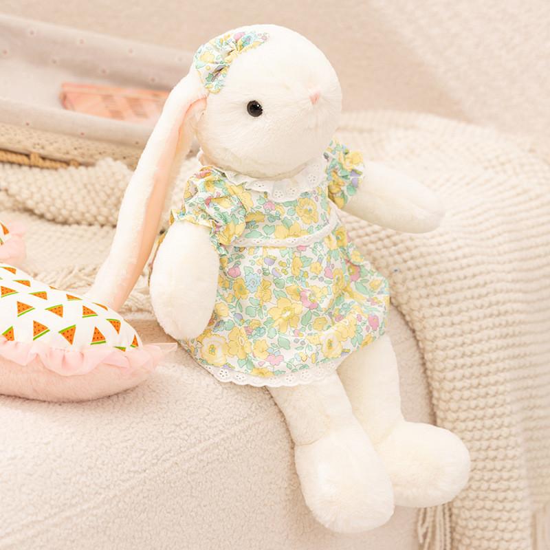 

Wear Rabbit Dress Plush Toy Animal Stuffed Doll Bedroom Decoration Kids Gift 30cm кремовый
