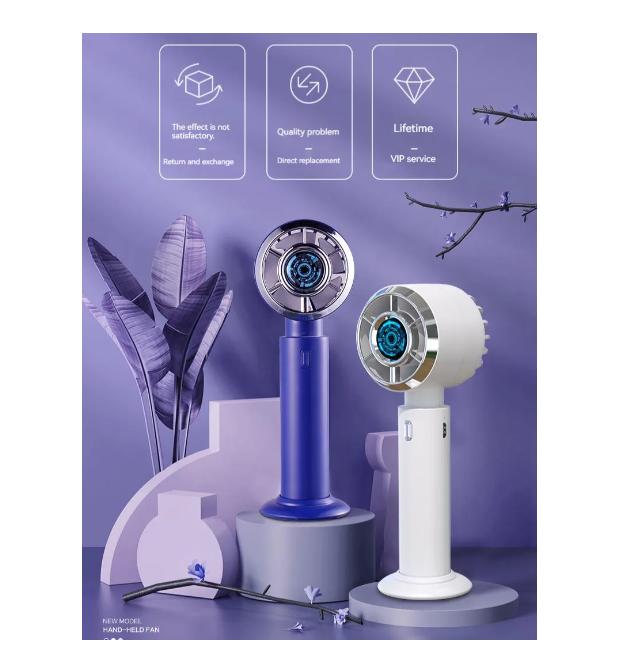 New Handheld Portable Fan Portable Carry-on Small Mini Rechargeable Super Quiet Fan Air Cooler Office Desk Outdoor Travel