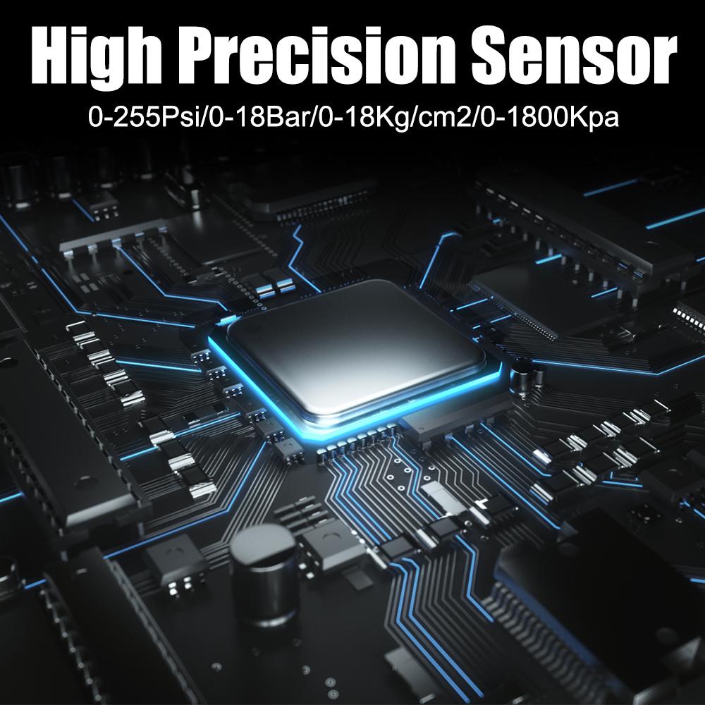 Car Tire Manometro High-precision Monitoring Inflation Gun Car Tire Pressure Gauge 0-18Kg/cm2 With Inflator Hose Digital Inflator Gauge 0-255Psi