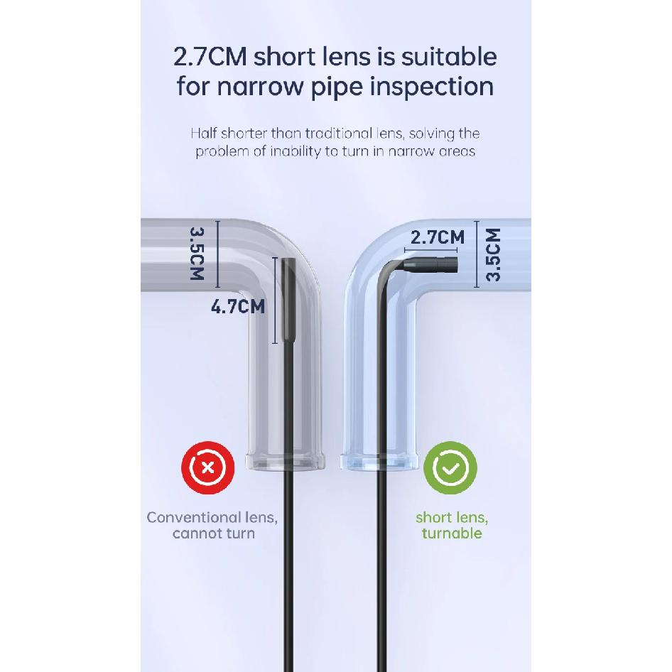 1080P Automotive Boroscope Endoscopic Car Drain Piping Channel Inspection Endoscope Camera Industrial Accessories For Cars 8mm