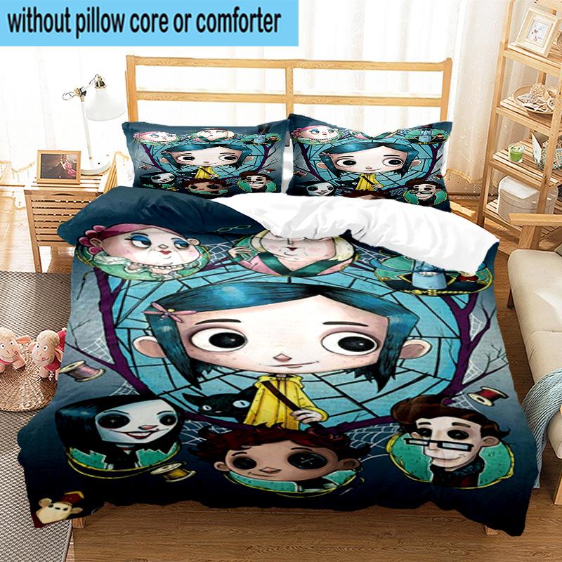 3PCS Moonlit Mystery Cora-line 3pcs Bedding,Including 3PCS Duvet Cover And 2pcs Pillowcases Perfect for Christmas,Ideal for Bedroom, Dormitory