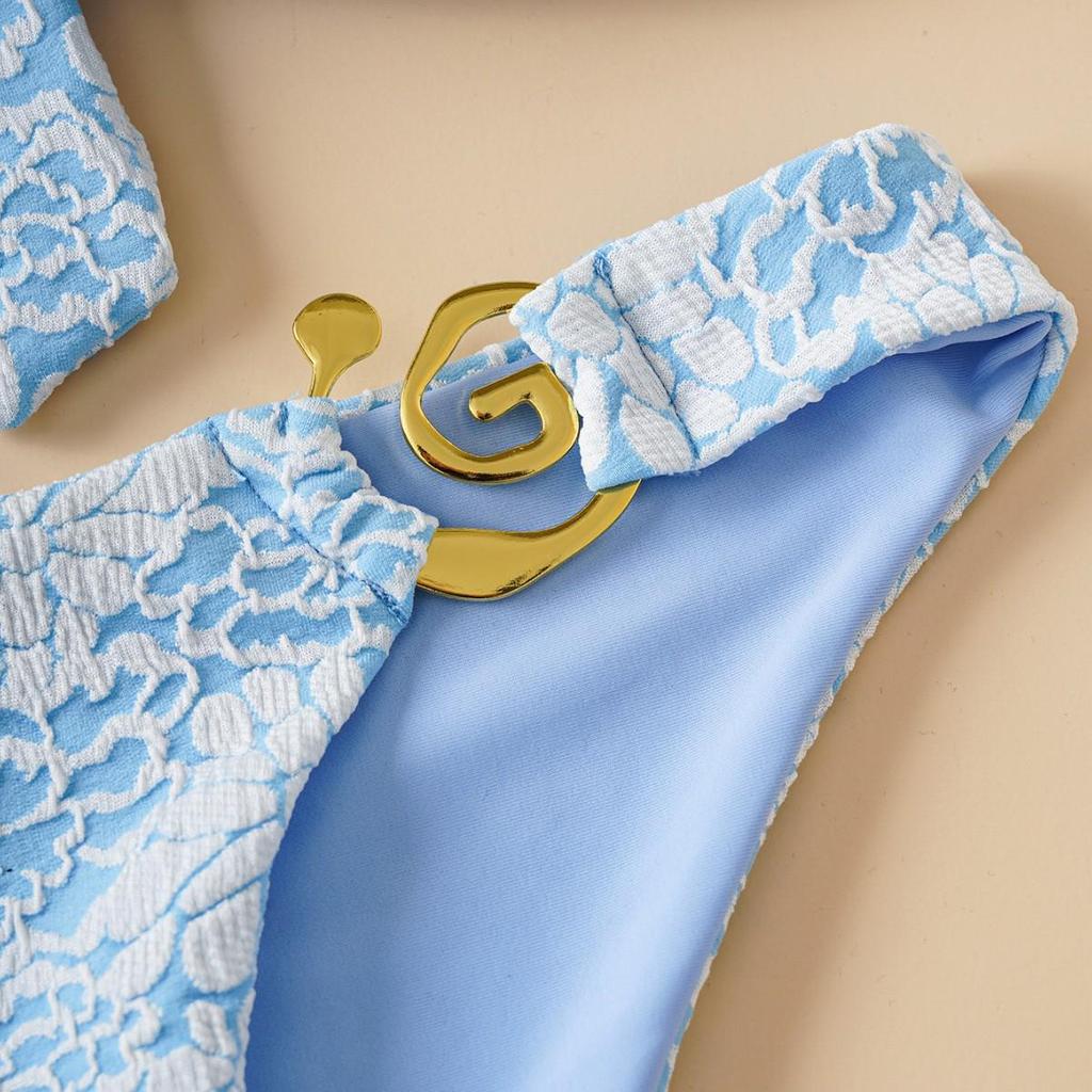 2025 European & American Starfish Bandeau Bikini Swimwear - Sexy Split Design for Women