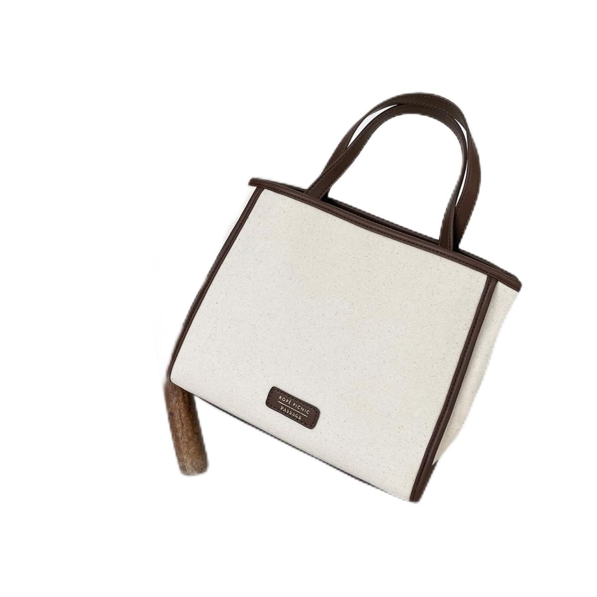 

ROPE PICNIC PASSAGE Женская комбинированная холщовая средняя сумка-тоут и сумка через плечо GIX14180, Натуральный цвет