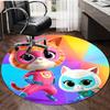 1pc Super Kitties Adventures1 Design Printed Area Round Carpet for Bedroom Living Room Home Decor Rugs Mat Non Slip Mat Rug for Bedside