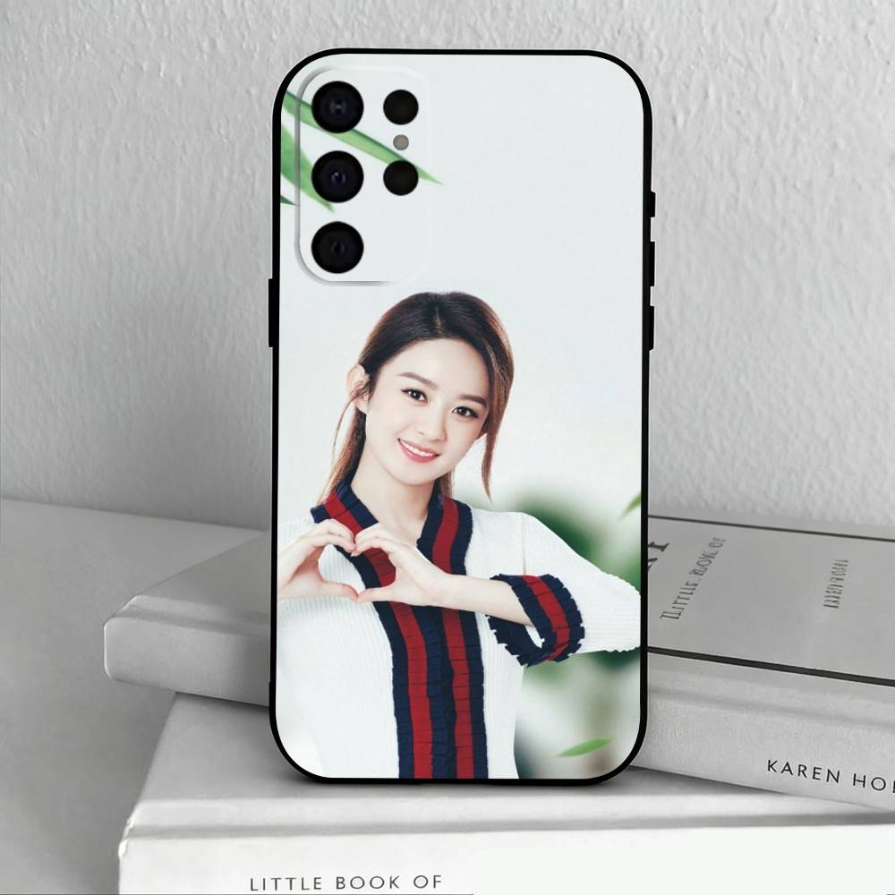 Orientalische Schönheits-Schauspielerin Zhao Liying Handyhülle Für Samsung S25,S24,S21,S22,S23,S30,Ultra,S20,Plus,Andere Weiche Schwarze Hülle